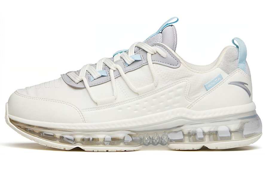 Anta Running Collection Cushioning Slip Resistant Abrasion Resistant Low top Running Shoes Men's White Gray