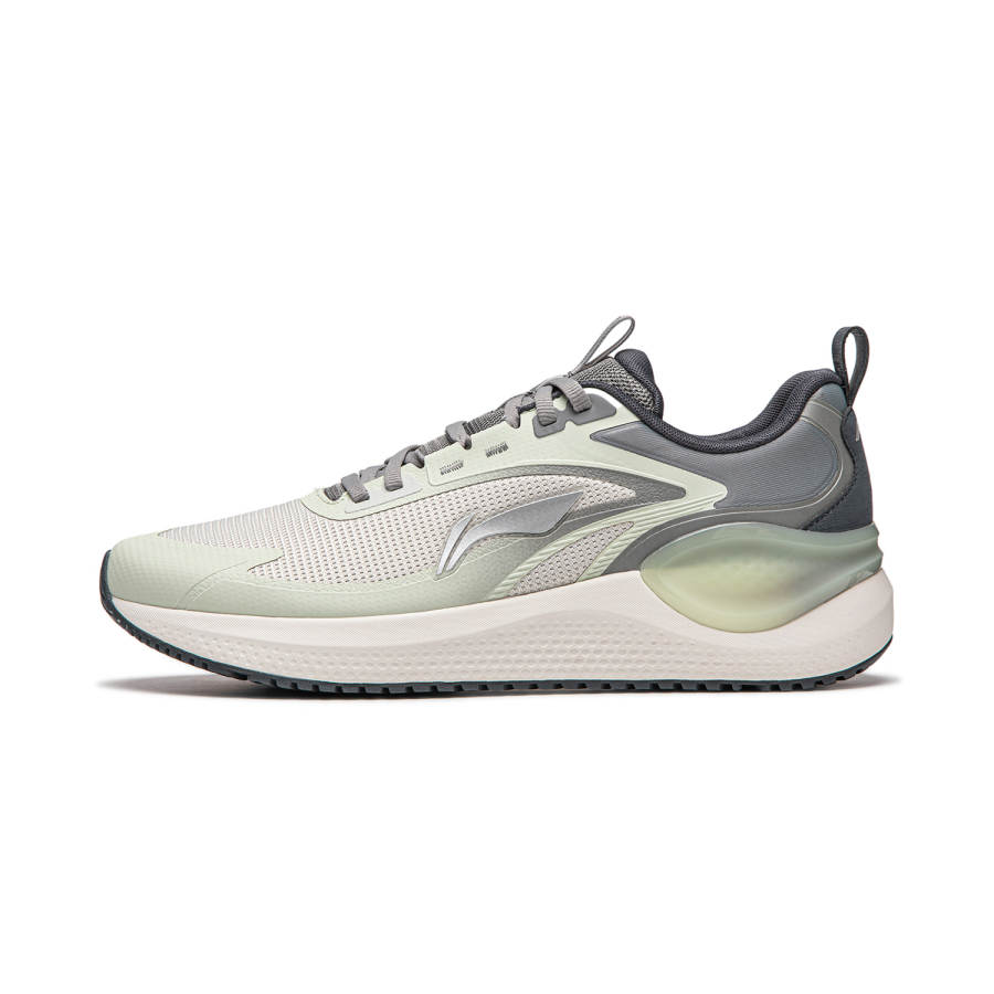 Li-Ning Li Ning Eazgo V2 Fabric Cushioning, Wear Resistant Low top Casual Running Shoes Men's Gray Green