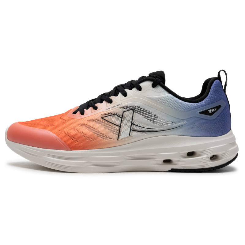 XTEP Breathable And Lightweight Low top Running Shoes Men's Orange White Blue