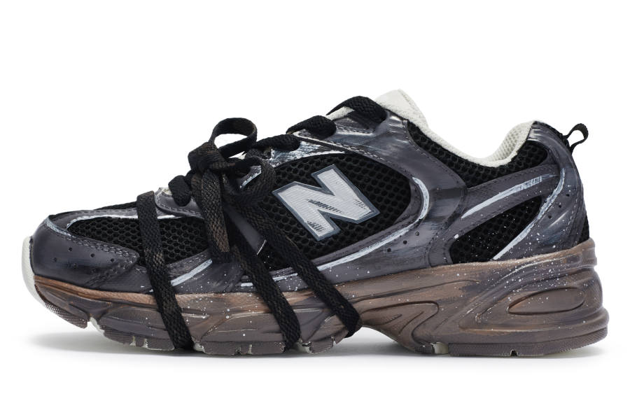 New Balance New Balance NB 530 811 Manufacturing, Speed Silver Frontline Distressed Low top Running Shoes Unisex Black Gray Brown