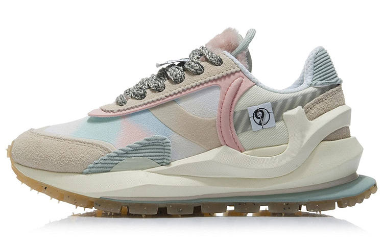 Li-Ning Li Ning Fangyuan Eternal Running Shoes Women's Low Top Vanilla White/Tapioca Apricot/Water Gray Green