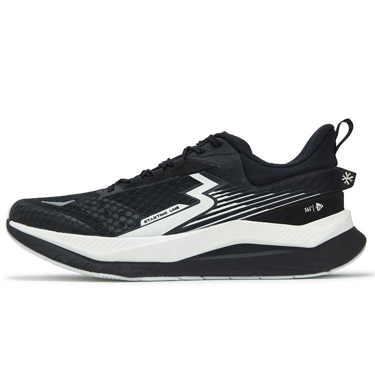 361° Voyage Cushioning Slip Resistant Abrasion Resistant Low top Casual Running Shoes Unisex Black White