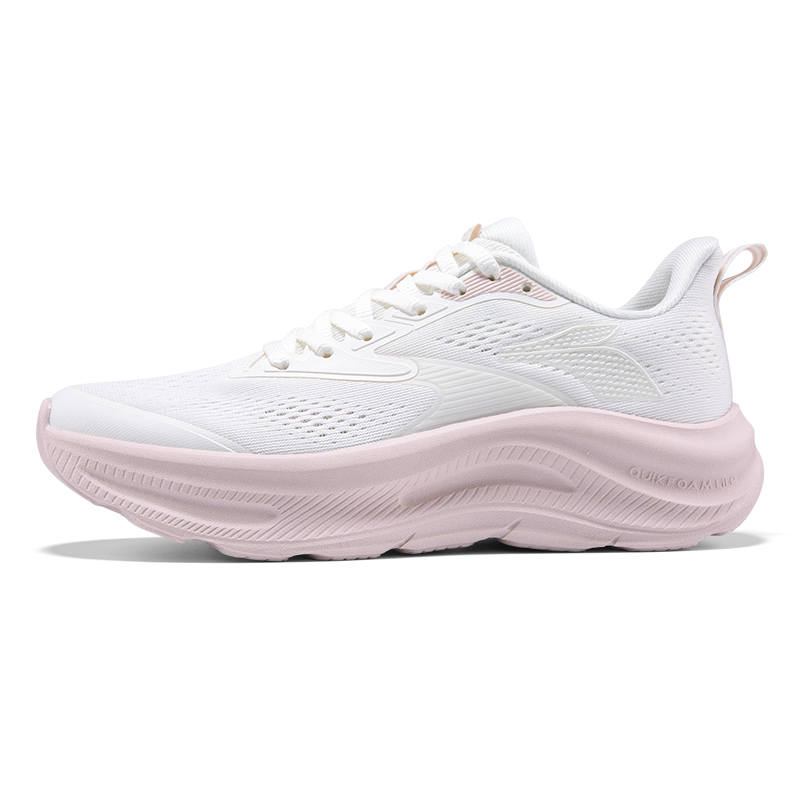 361° Breathable And Lightweight Low top Casual Running Shoes Women's Feather White Fresh Pink