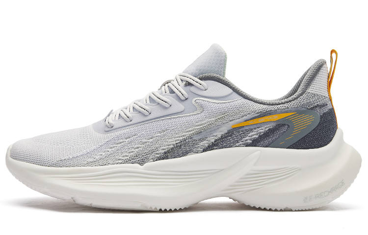 Erke Textile, Synthetic Leather Cushioning Abrasion Resistant Breathable Low top Casual Running Shoes Men's White
