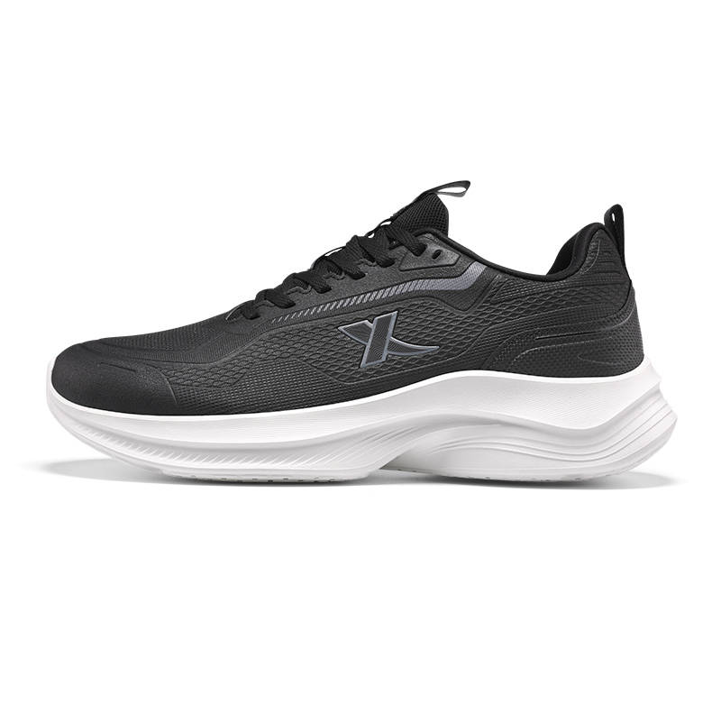 XTEP Cushioning Abrasion Resistant Breathable Low top Running Shoes Men's Black Gray