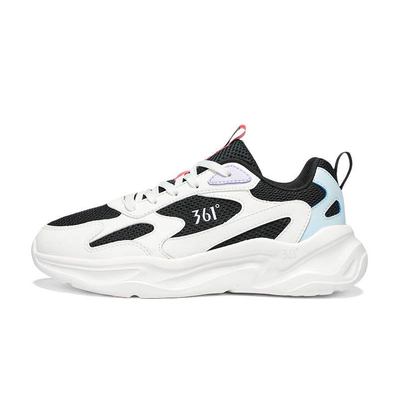 361° Abrasion Resistant, Breathable, Lightweight Low top Casual Shoes Women's Feather White Obsidian Black