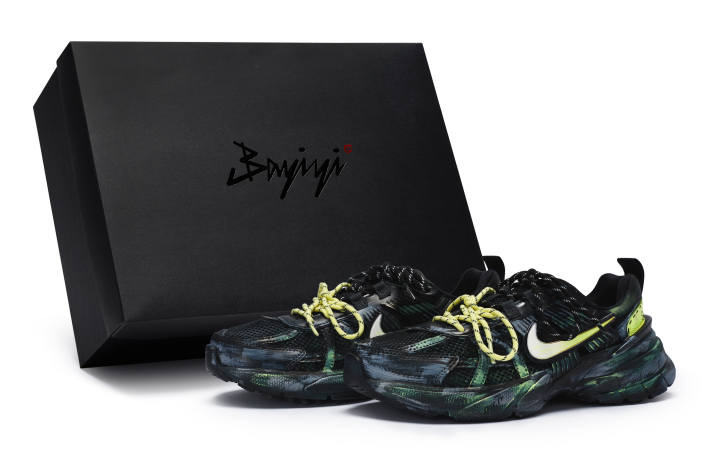 Nike Nike V2K Run Slip Resistant Slip Resistant Low top Running Shoes Unisex Black Yellow Green