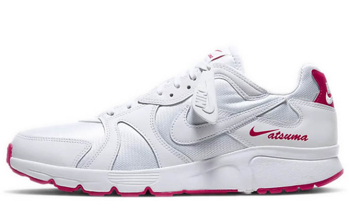 Nike Nike Atsuma Sports Cushioning Breathable Abrasion Resistant Slip Resistant Low top Running Shoes Men's White Red