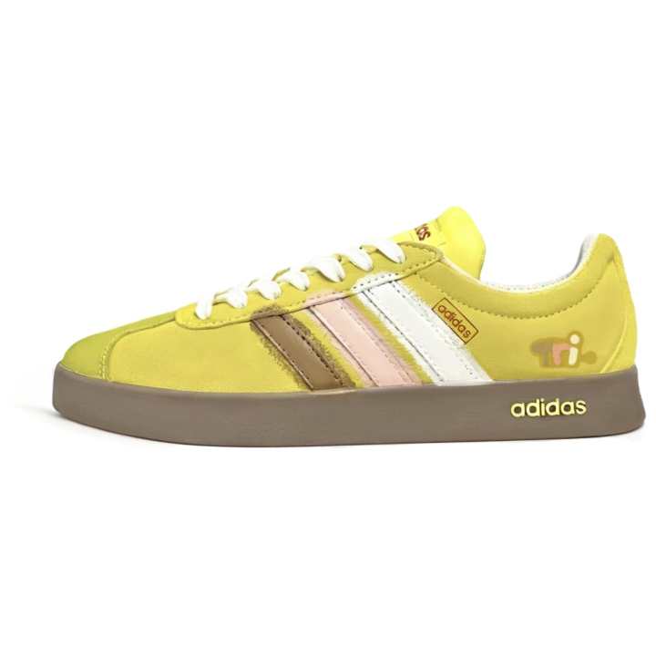 Adidas Adidas Vl Court Classic Warm Lime Light Steps, Minimalist Style, Versatile, Cute, Hand Drawn Graffiti Couple