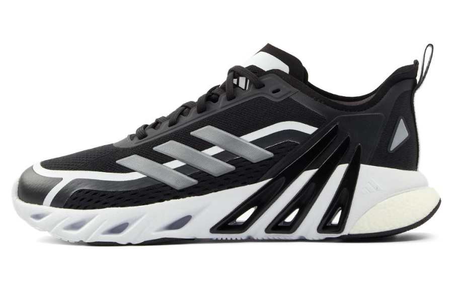 Adidas Adidas Rubber Cushioning Slip Resistant Abrasion Resistant Breathable Low top Running Shoes Unisex Black White