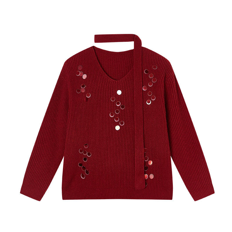 XIANGYING Knitwear Women's V Neck Moderate Cardigan