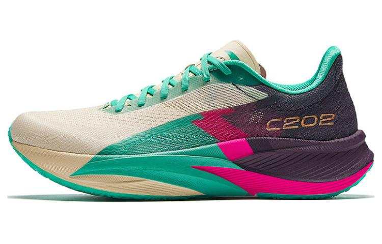 Anta C202 5 Slip Resistant Abrasion Resistant Low top Marathon Running Shoes Men's Beige Green Red