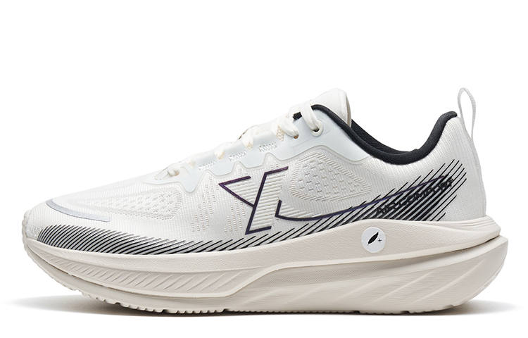 XTEP Cloud DC Mesh, Synthetic Leather Low top Casual Running Shoes Women's Sail White/Black