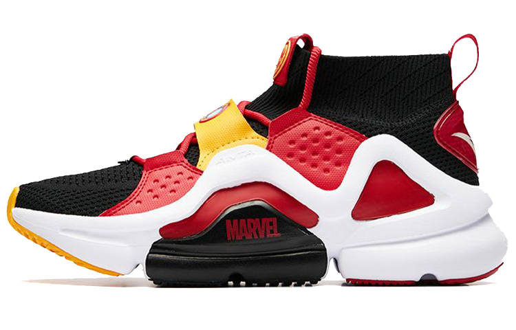 Anta x MARVEL Cushioning Slip Resistant Running Shoes Men's Black Red