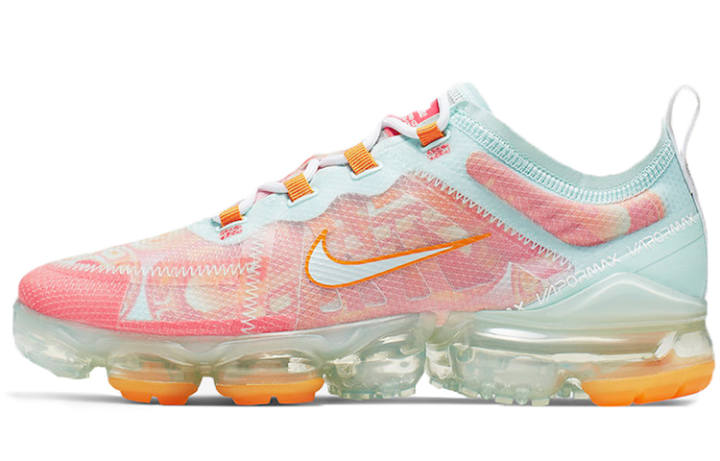 Nike Nike VaporMax 2019 Abrasion Resistant Low top Running Shoes Women's Pink Blue