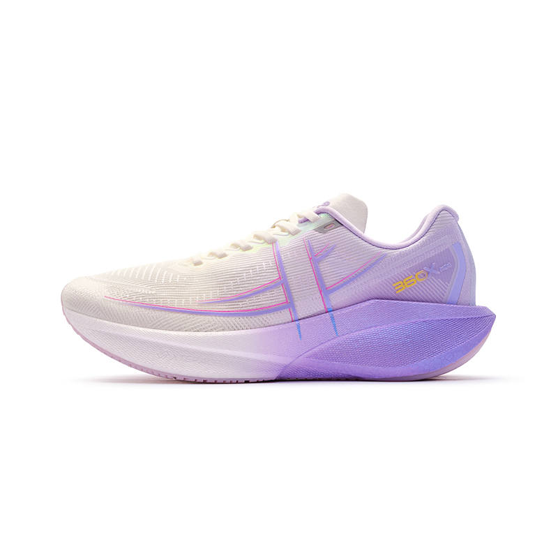 XTEP 360X 2.0 Low top Carbon Plate Marathon Training Running Shoes Women's White Purple