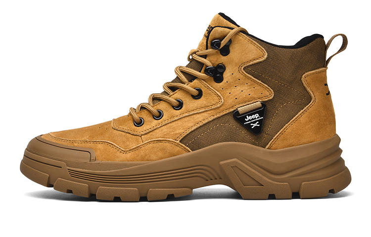 Jeep Breathable Thermal Abrasion Resistant Cushioning Comfortable Short Outdoor Boots Unisex Earth Yellow