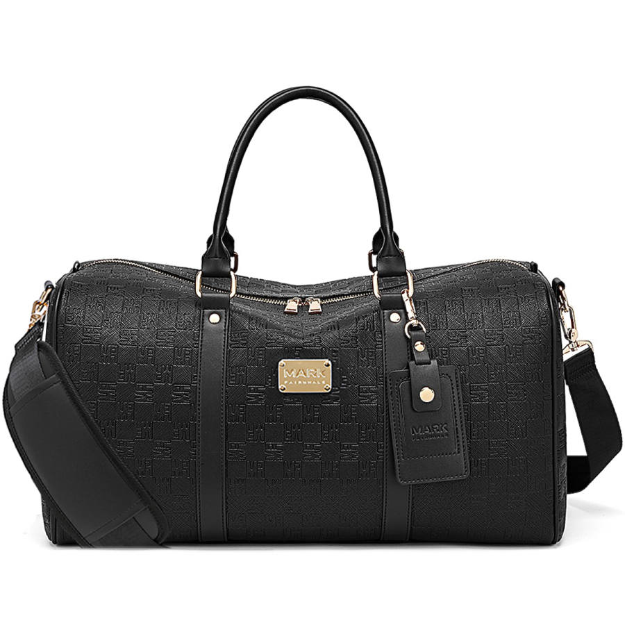 FAIRWHALE Synthetic Leather Travel Bag Unisex Black