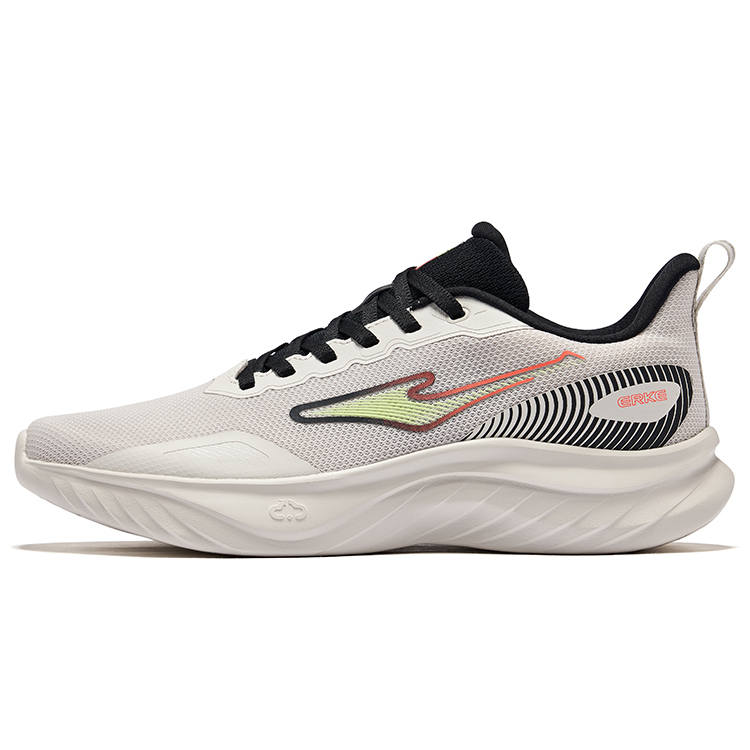 Erke Cushioning Rebound Slip Resistant Low top Casual Running Shoes Men's Wild Gray Jet Black