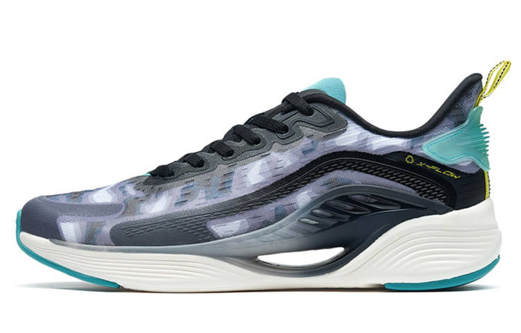 XTEP Qing Feng 5.0 Fashion Mesh Cushioning Breathable Low top X FLOW Casual Running Shoes Men's Black Gray