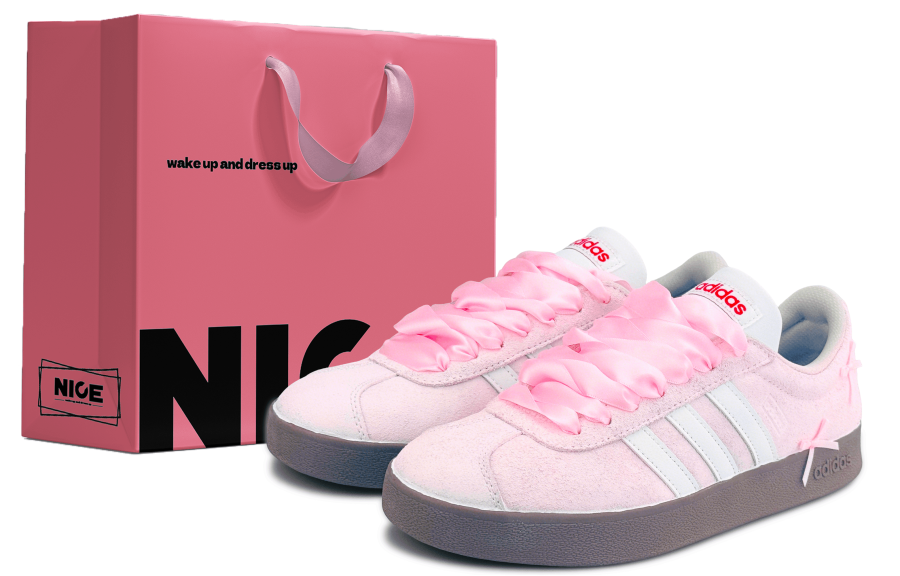 Adidas Adidas VL COURT 2.0 Abrasion Resistant Abrasion Resistant Low top Skateboard Shoes Unisex Pink
