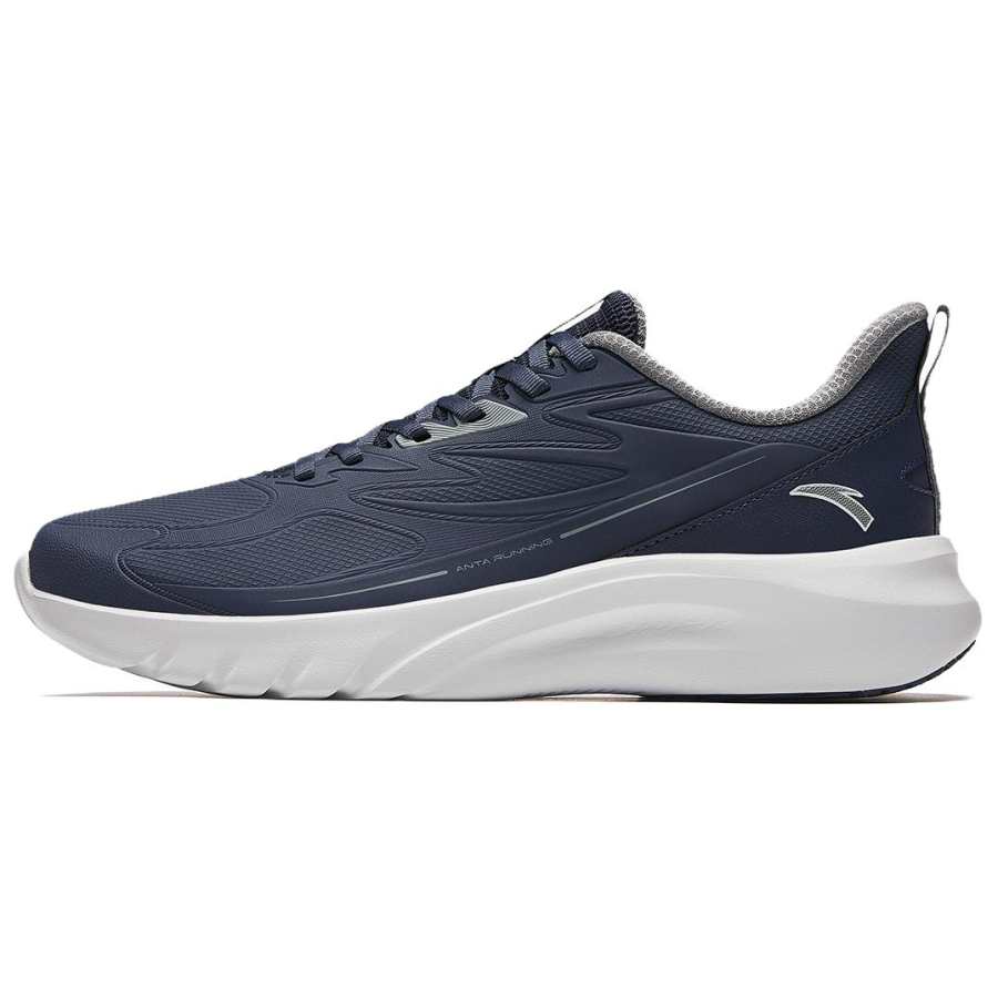 Anta Slip Resistant Abrasion Resistant Low top Casual Running Shoes Men's Gray Black