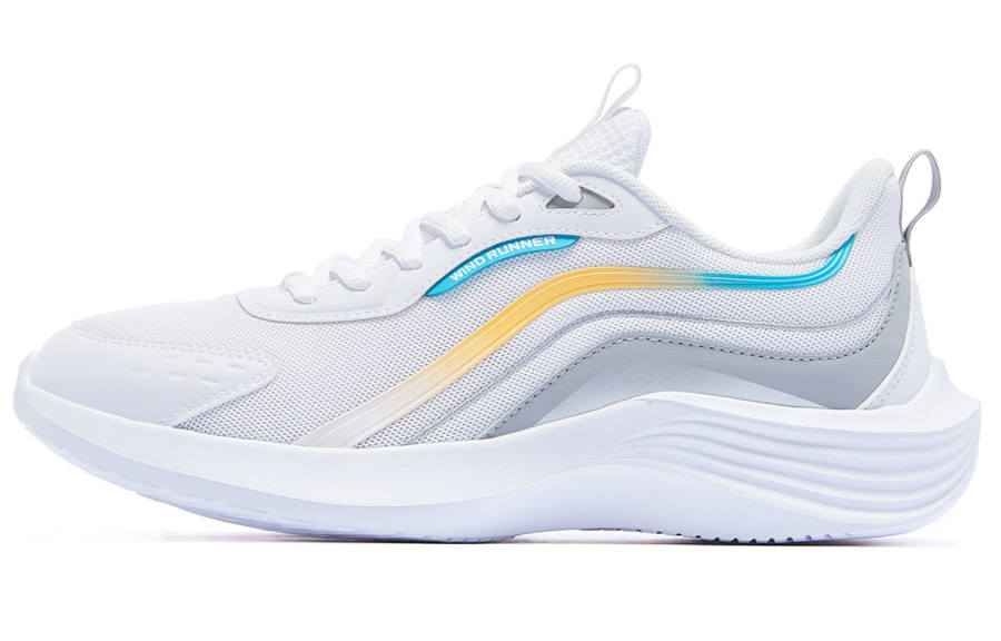 QIAODAN Cushioning Lightweight Low top Running Shoes Men's White Blue