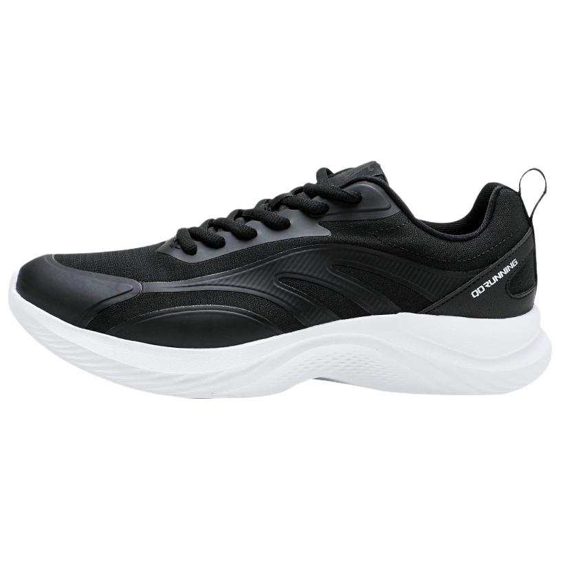 QIAODAN Slip Resistant Abrasion Resistant Low top Casual Sprint Running Shoes Men's Black Silver
