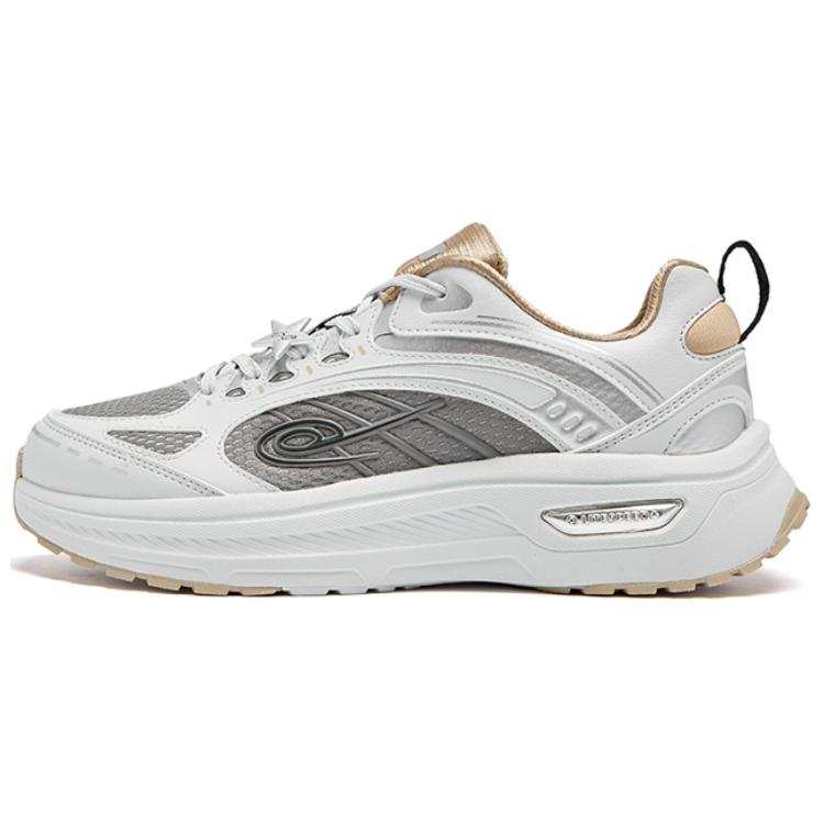 QIAODAN Cushioning Abrasion Resistant Rebound Low top Casual Long Distance Running Shoes Women's White Silver