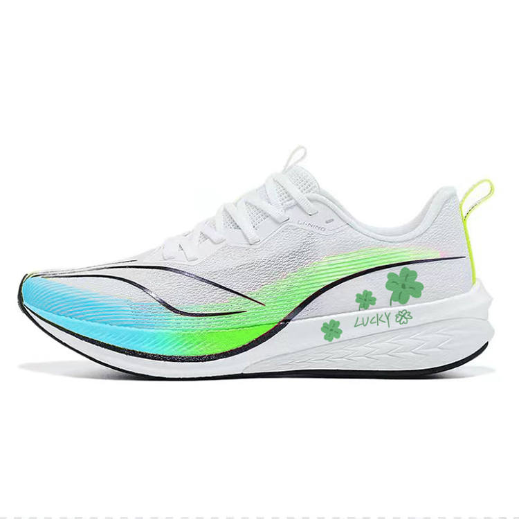 Li-Ning Li Ning Red Hare 6 Pro Cushioning Slip Resistant Abrasion Resistant Low top Running Shoes Men's White Green