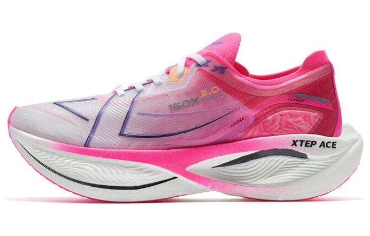 XTEP 160X 3.0 Pro Fabric Cushioning Slip Resistant Lightweight Rebound Low top Running Shoes Women's White Red