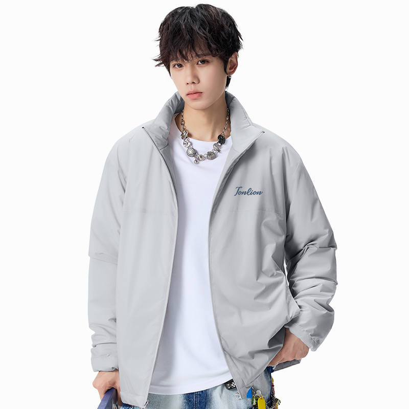 Tonlion Puffer Jackets Unisex Stand Collar Thickened Puffer Jacket