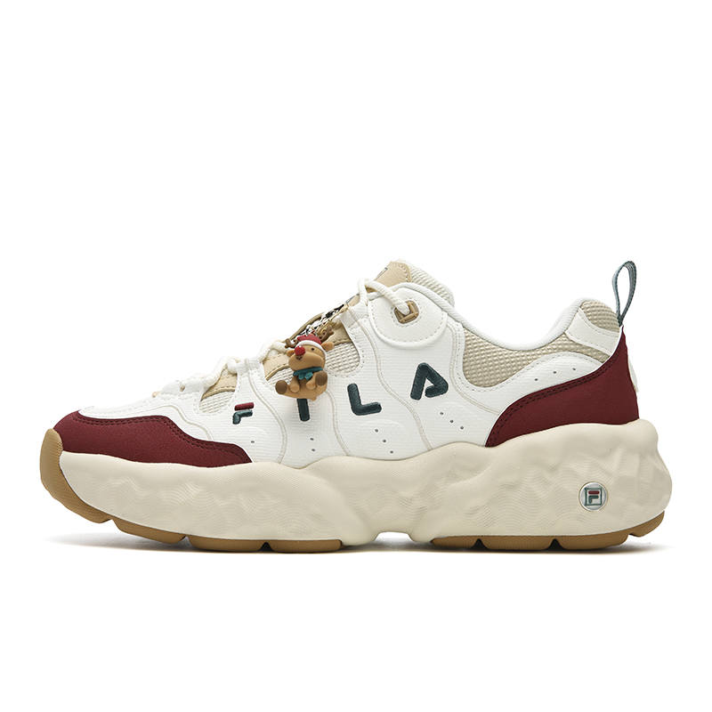 FILA MUFFIN Cushioning Slip Resistant Abrasion Resistant Lightweight Low top Casual Shoes Men's White Red