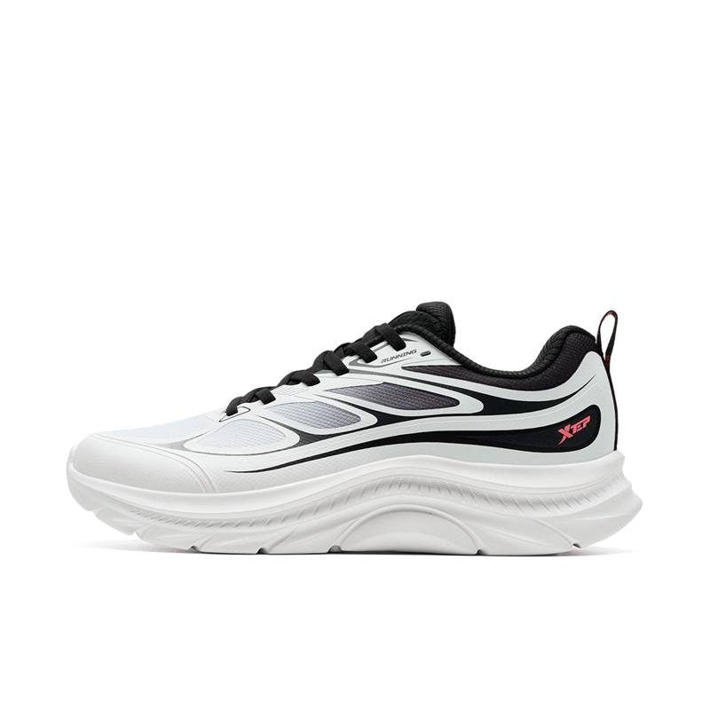 XTEP Slip Resistant Abrasion Resistant Low top Casual Running Shoes Men's White Black