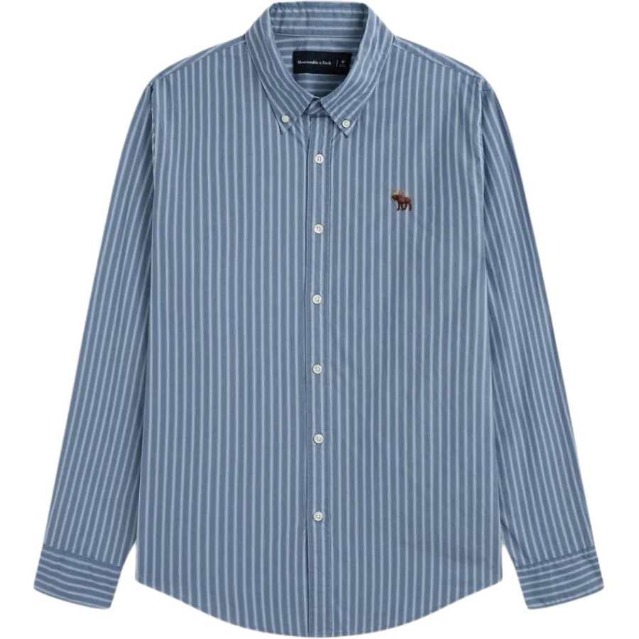 Abercrombie&Fitch Shirts Men's Blue Stripes Moderate