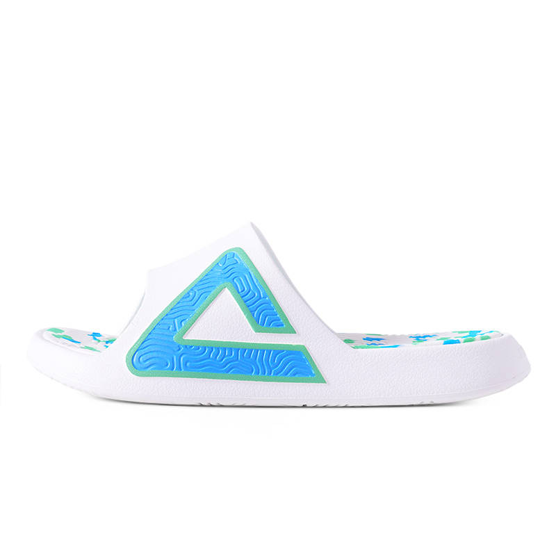 PEAK Tai Ji1.0 Quiet Cushioning Slide Slippers Men's White Green Blue