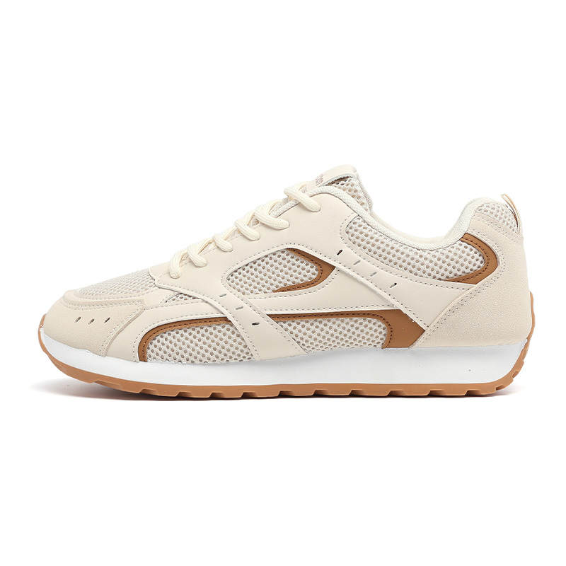 RENBEN Textile, Synthetic Leather Breathable And Lightweight Low top Casual Shoes Men's Beige