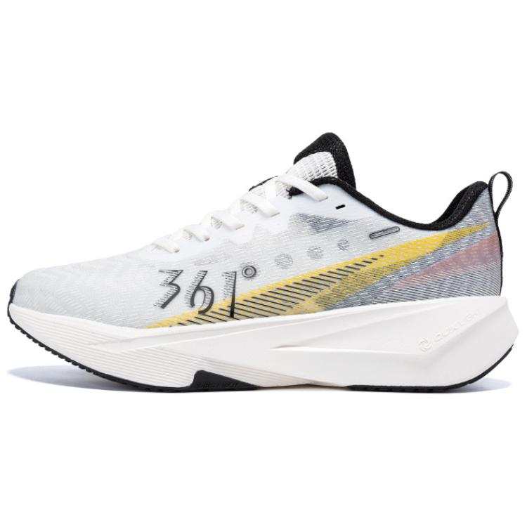 361° Abrasion Resistant Rebound Breathable Low top Sprint Running Shoes Men's White Black Yellow