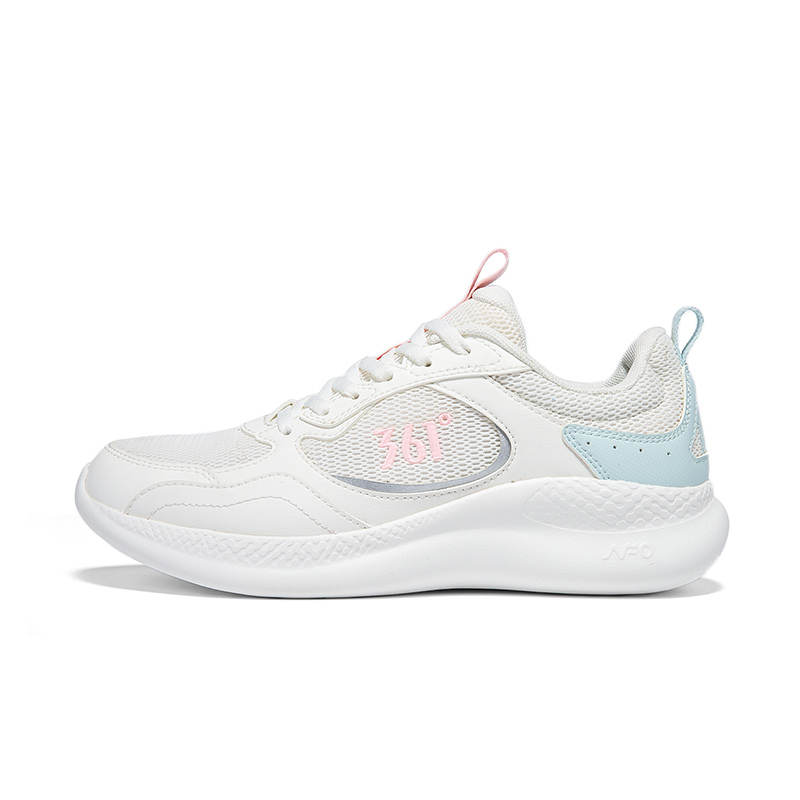 361° Cushioning Breathable Lightweight Low top Casual Running Shoes Women's Feather White Sheer Blue