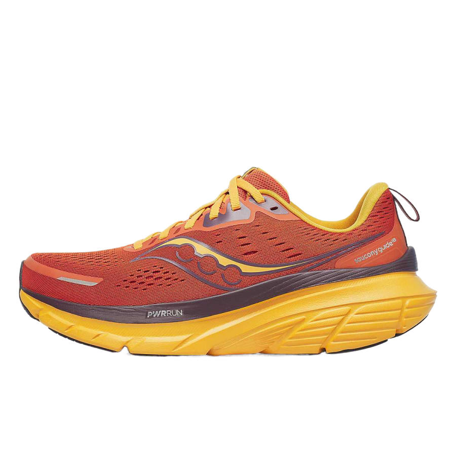 Saucony Guide 18 Low top Training Physical Fitness Test & Exam Sprint Running Shoes Men's Orange Yellow