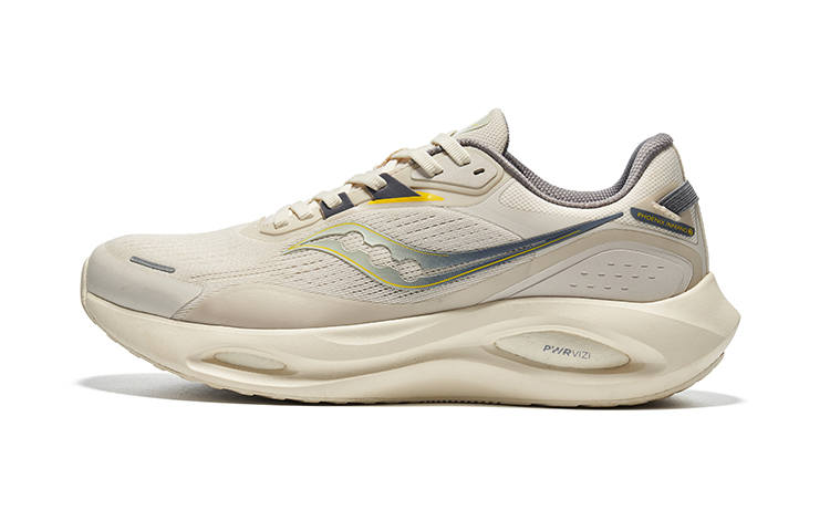 Saucony Phoenix Inferno Firebird 3 Comfortable Cushioning Slip Resistant Low top Running Shoes Unisex Beige Yellow