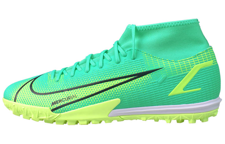 Nike Nike Mercurial Superfly 8 TF Turf Slip Resistant Slip Resistant Soccer Shoes Men's Blue Green