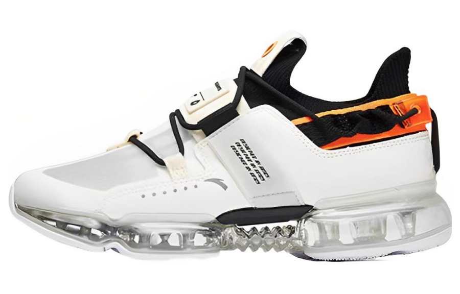 Anta Comfortable Cushioning Abrasion Resistant Breathable Low top Running Shoes Men's White Black
