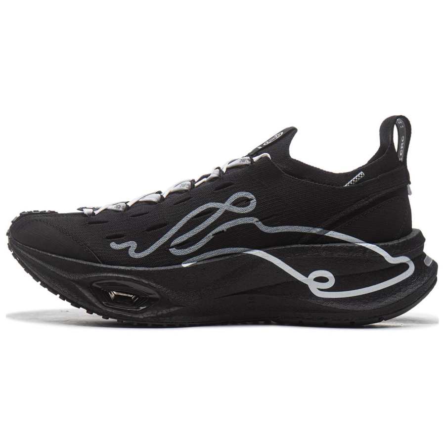 Li-Ning Li Ning Cushioning Slip Resistant Abrasion Resistant Low top Running Shoes Unisex Black