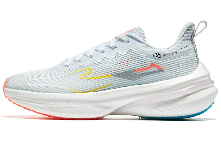 Erke Qitan 4.0 Pro Running Shoes Women's Low Top True White/Neon Orange Pink