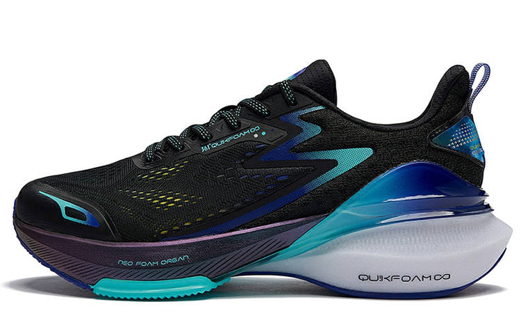 361° Cushioning Slip Resistant Abrasion Resistant Low top Running Shoes Men's Black Blue