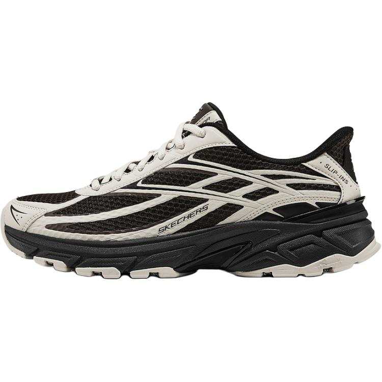 Skechers Silver Wing Shoes Wear resistant And Lightweight Low top Casual Shoes Men's Black Gray