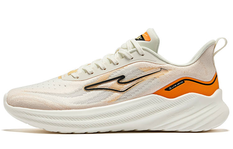 Erke Shadow 2.0 Abrasion Resistant Breathable Low top Running Shoes Men's Microcrystal White Orange
