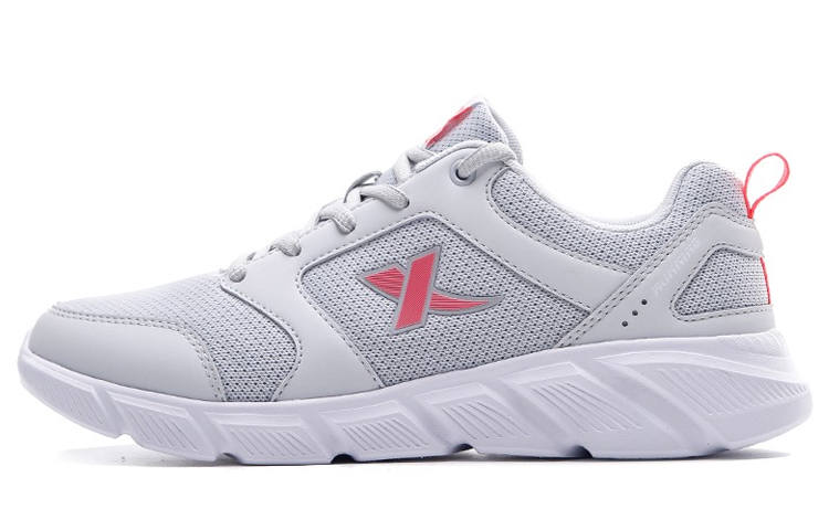 XTEP Breathable Low top Running Shoes Women's Light Gray Red