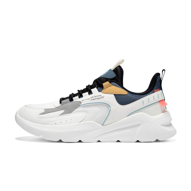 Erke Cushioning Breathable Lightweight Low top Casual Shoes Men's White Gray Blue